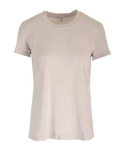 James Perse Round Neck Short Sleeve T-shirt In Brown