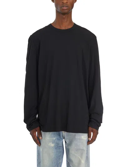 James Perse Roundneck T-shirt Long Sleeves In Black