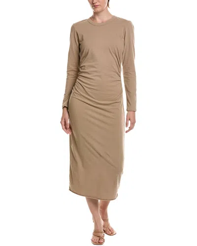 James Perse Ruched Dress In Brown