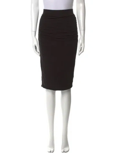 Pre-owned James Perse Ruffle Embellishment Knee-length Skirt In Black