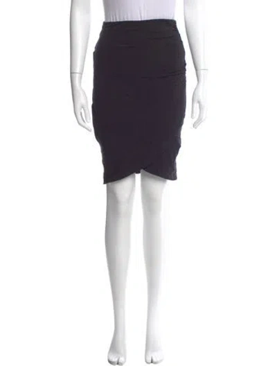 Pre-owned James Perse Ruffle Embellishment Knee-length Skirt In Black