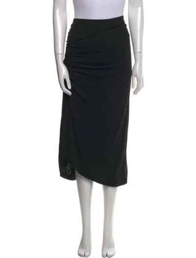 Pre-owned James Perse Ruffle Embellishment Midi Length Skirt In Black