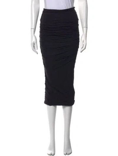 Pre-owned James Perse Ruffle Embellishment Midi Length Skirt In Black