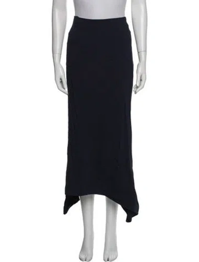 Pre-owned James Perse Ruffle Embellishment Midi Length Skirt In Blue