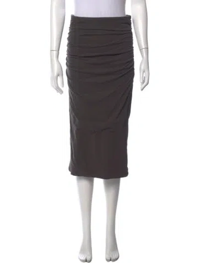 Pre-owned James Perse Ruffle Embellishment Midi Length Skirt In Gray