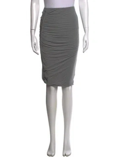Pre-owned James Perse Ruffle Embellishment Midi Length Skirt In Green