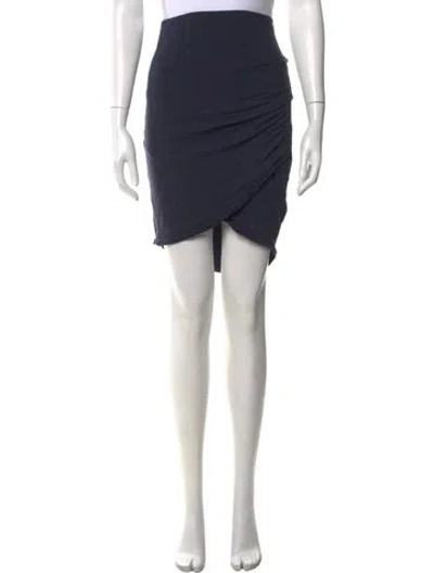 Pre-owned James Perse Ruffle Embellishment Mini Skirt In Blue