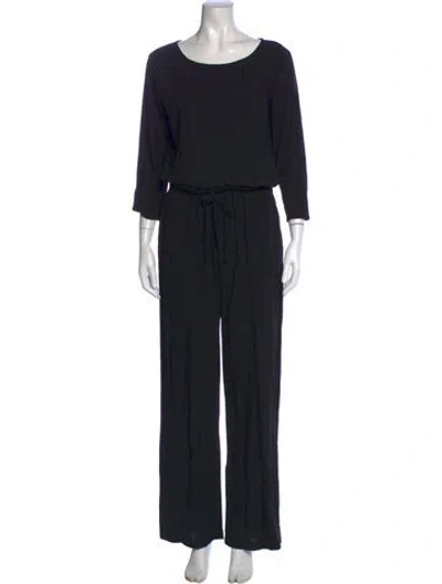 Pre-owned James Perse Scoop Neck Jumpsuit In Black