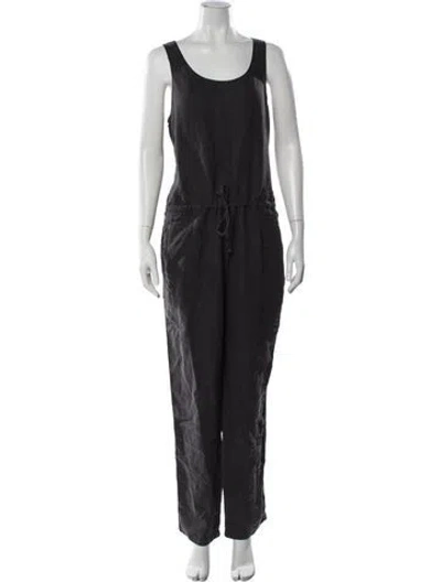Pre-owned James Perse Scoop Neck Jumpsuit In Gray