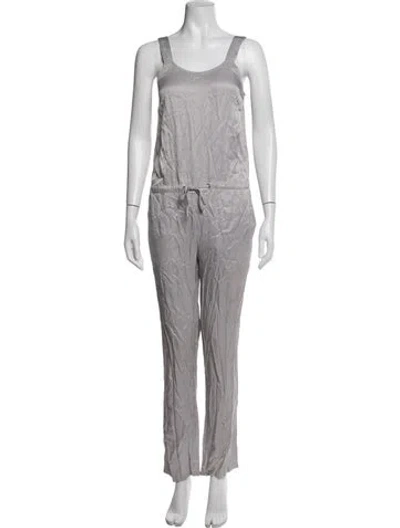 Pre-owned James Perse Scoop Neck Jumpsuit In Grey
