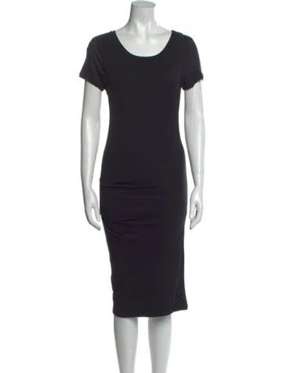 Pre-owned James Perse Scoop Neck Knee-length Dress In Black