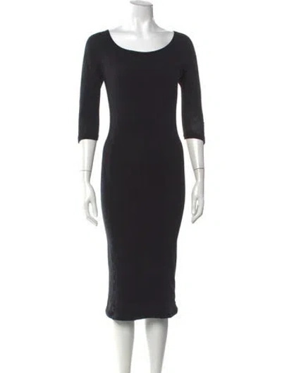 Pre-owned James Perse Scoop Neck Knee-length Dress In Black