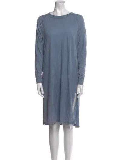 Pre-owned James Perse Scoop Neck Knee-length Dress In Blue