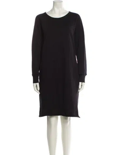 Pre-owned James Perse Scoop Neck Knee-length Dress In Blue