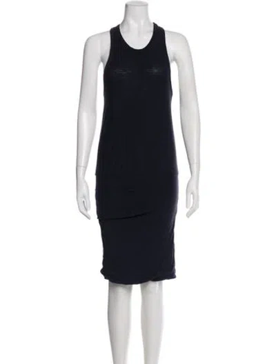 Pre-owned James Perse Scoop Neck Knee-length Dress In Blue