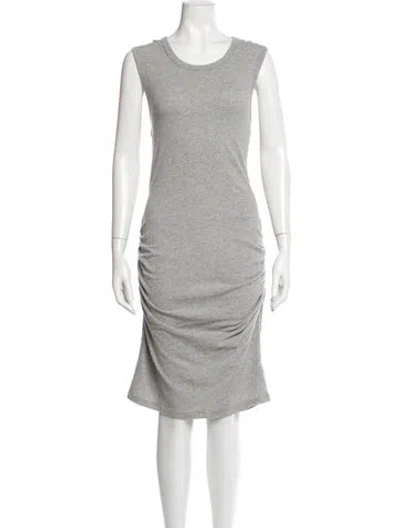 Pre-owned James Perse Scoop Neck Knee-length Dress In Gray