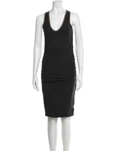 Pre-owned James Perse Scoop Neck Knee-length Dress In Gray