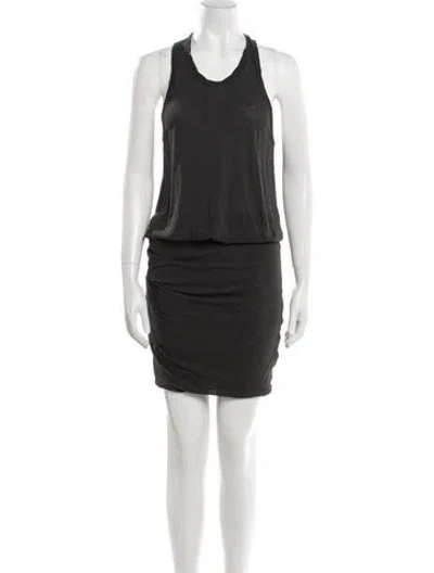 Pre-owned James Perse Scoop Neck Knee-length Dress In Gray