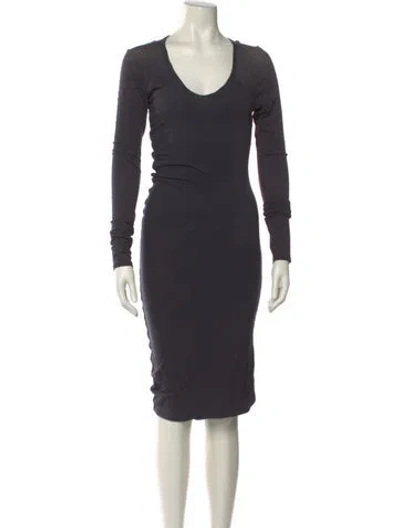 Pre-owned James Perse Scoop Neck Knee-length Dress In Gray
