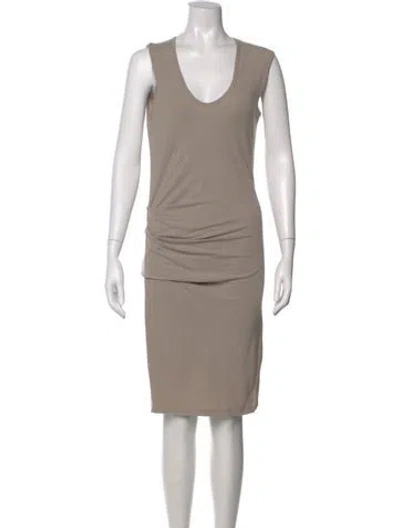 Pre-owned James Perse Scoop Neck Knee-length Dress In Gray