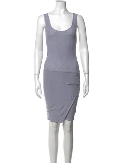 Pre-owned James Perse Scoop Neck Knee-length Dress In Gray
