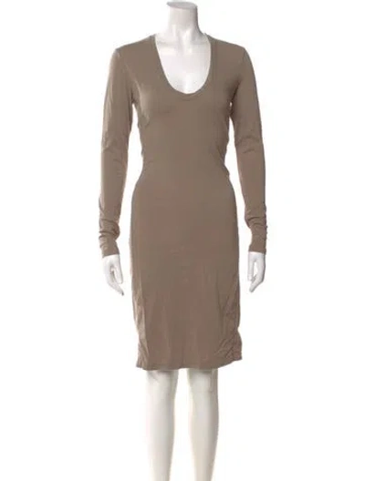 Pre-owned James Perse Scoop Neck Knee-length Dress In Neutral
