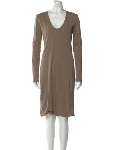 Pre-owned James Perse Scoop Neck Knee-length Dress In Neutral