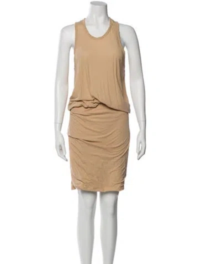 Pre-owned James Perse Scoop Neck Knee-length Dress In Neutral