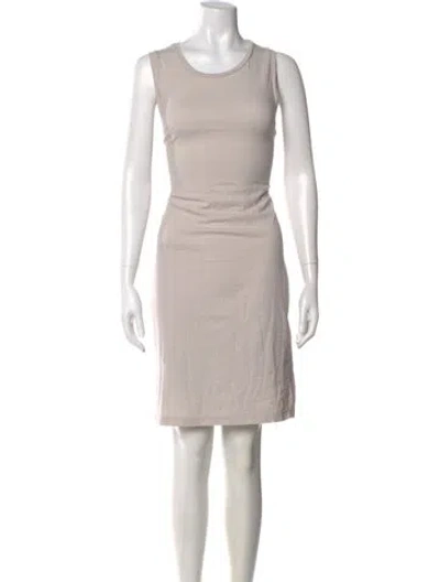 Pre-owned James Perse Scoop Neck Knee-length Dress In Neutrals