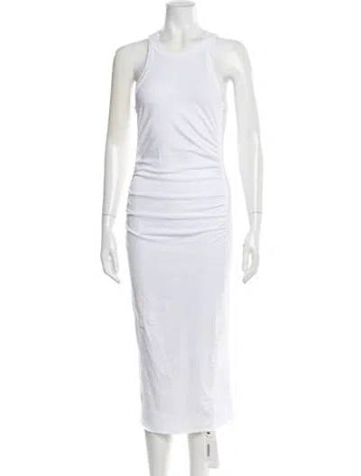 Pre-owned James Perse Scoop Neck Knee-length Dress In White