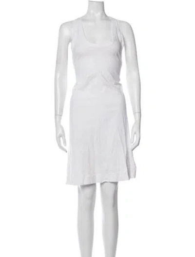 Pre-owned James Perse Scoop Neck Knee-length Dress In White