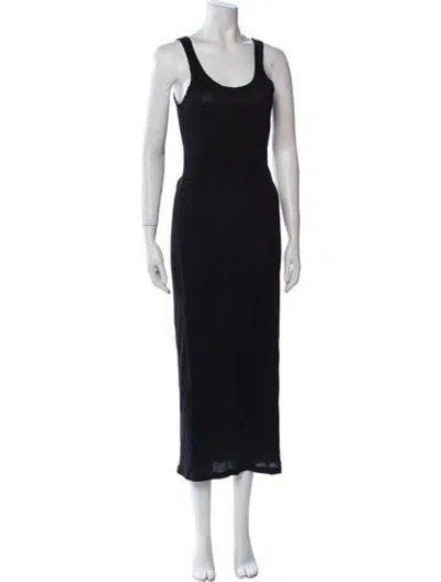 Pre-owned James Perse Scoop Neck Long Dress In Black