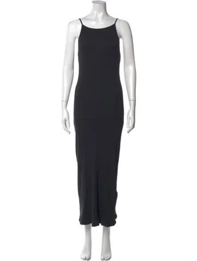 Pre-owned James Perse Scoop Neck Long Dress In Black