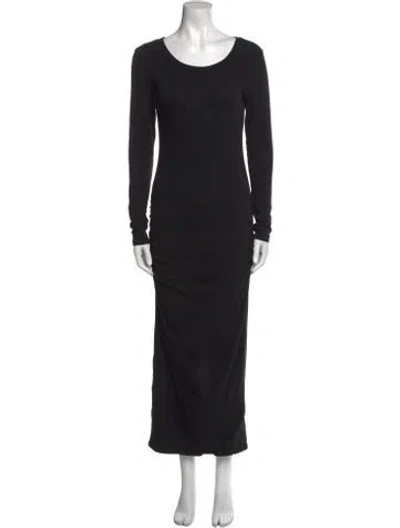 Pre-owned James Perse Scoop Neck Long Dress In Black