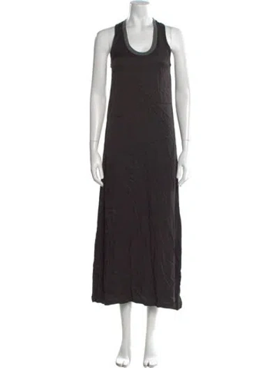 Pre-owned James Perse Scoop Neck Long Dress In Black