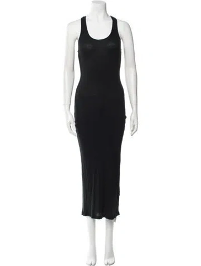Pre-owned James Perse Scoop Neck Long Dress In Black
