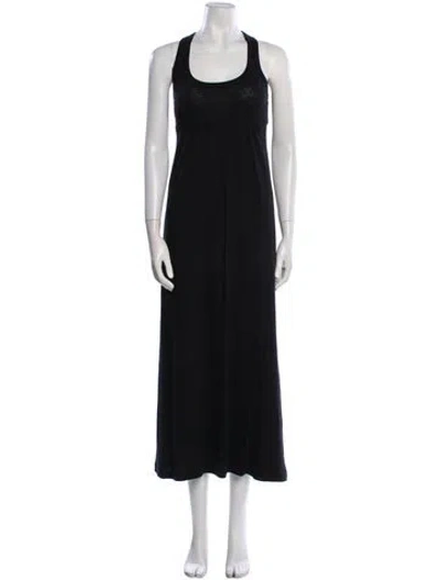 Pre-owned James Perse Scoop Neck Long Dress In Black