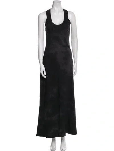 Pre-owned James Perse Scoop Neck Long Dress In Black
