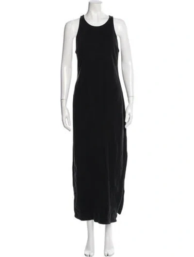 Pre-owned James Perse Scoop Neck Long Dress In Black
