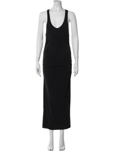 Pre-owned James Perse Scoop Neck Long Dress In Black