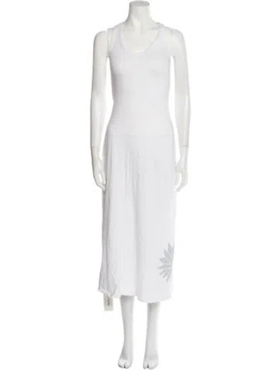 Pre-owned James Perse Scoop Neck Long Dress In Blue