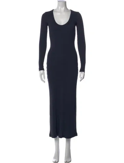 Pre-owned James Perse Scoop Neck Long Dress In Blue