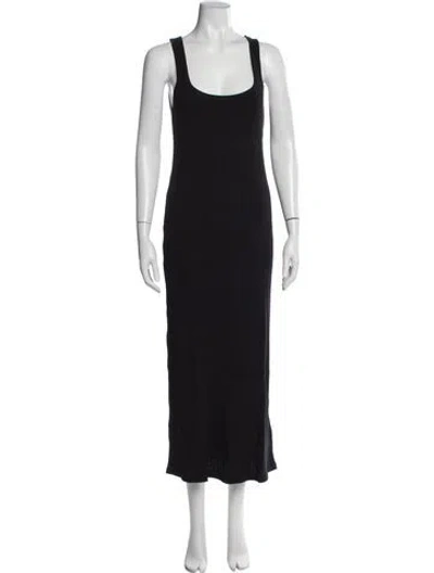 Pre-owned James Perse Scoop Neck Long Dress In Blue