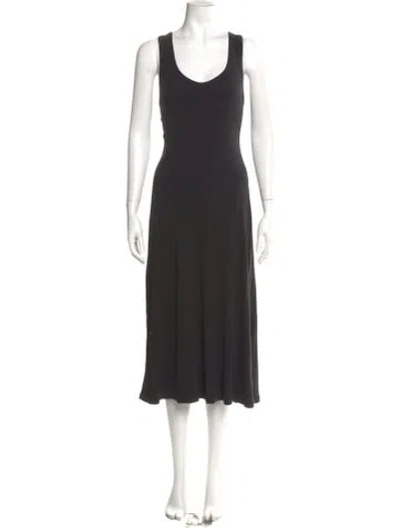 Pre-owned James Perse Scoop Neck Long Dress In Gray