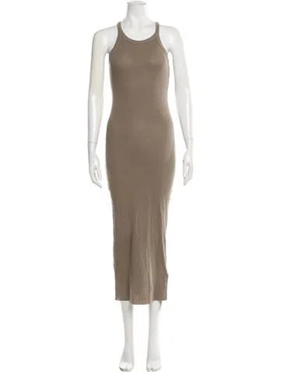 Pre-owned James Perse Scoop Neck Long Dress In Gray