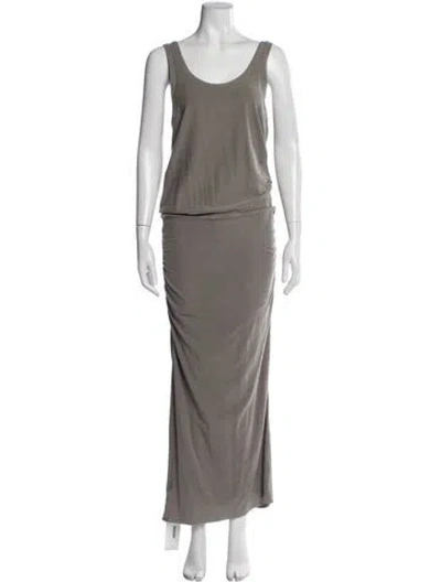 Pre-owned James Perse Scoop Neck Long Dress In Gray
