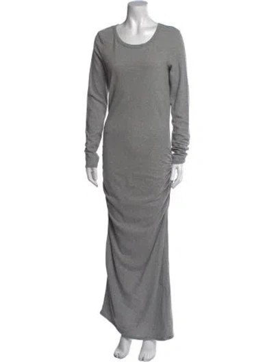 Pre-owned James Perse Scoop Neck Long Dress In Gray