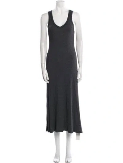 Pre-owned James Perse Scoop Neck Long Dress In Gray
