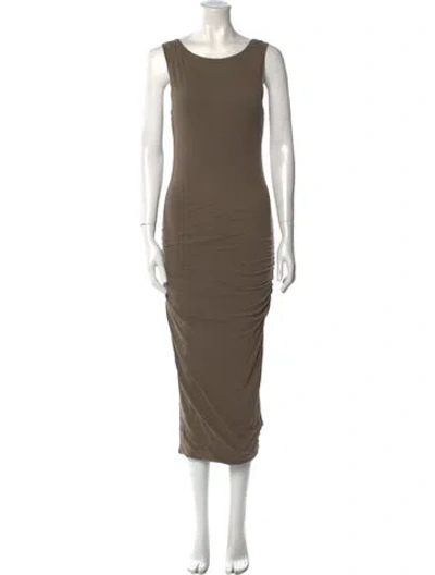 Pre-owned James Perse Scoop Neck Long Dress In Gray