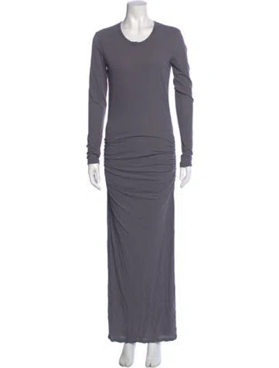 Pre-owned James Perse Scoop Neck Long Dress In Gray